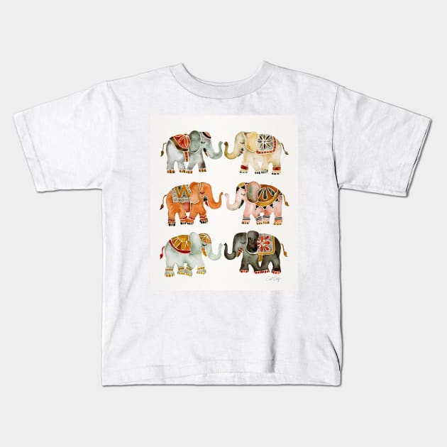 warm elephants Kids T-Shirt by CatCoq